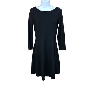 Vintage French Connection Black Opaque A Line Dress Long Sleeve Size 8